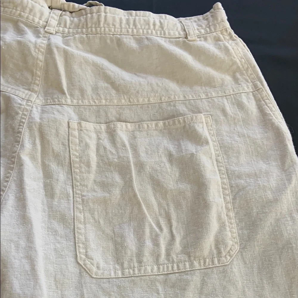 Bruno Men’s Cream Linen Blend Relaxed Pants Size L Beach Coastal